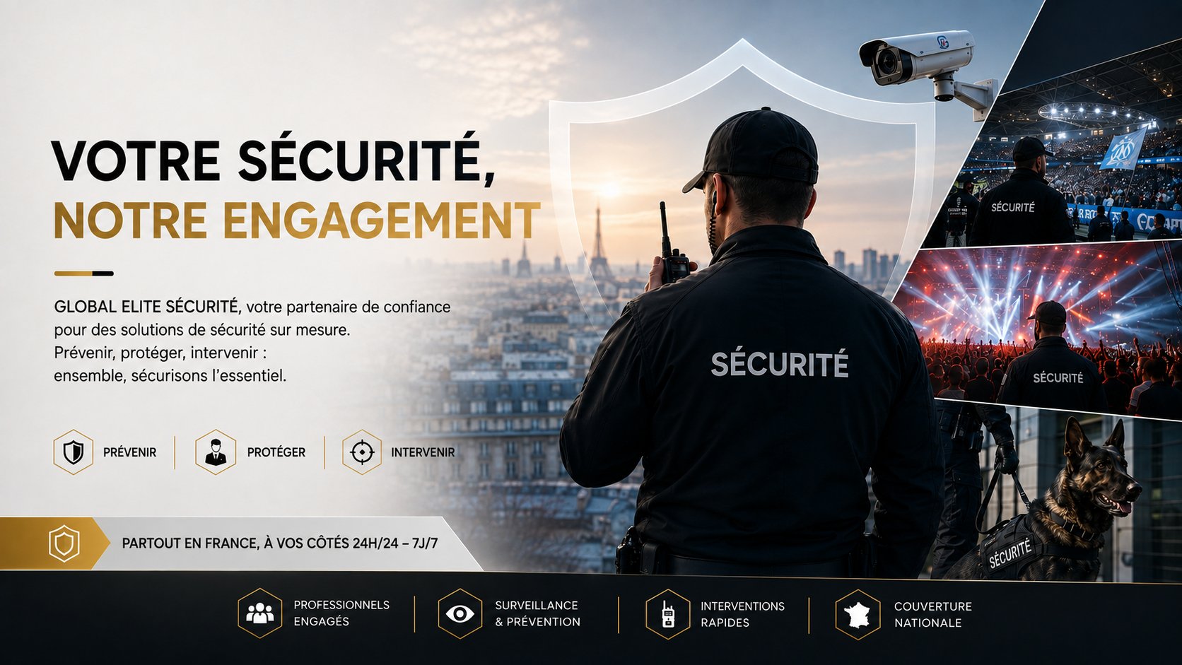 Global Élite Sécurité — Votre sécurité, notre engagement, partout en France 24h/24 et 7j/7